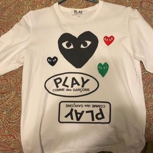 White long sleeve Comme Des Garçons PLAY shirt